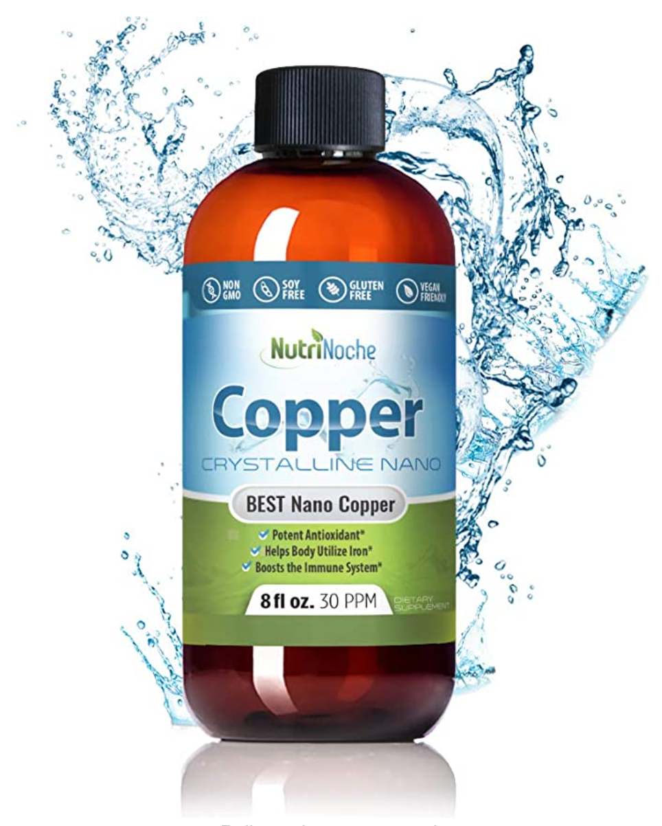 NutriNoche Pure Crystalline Liquid Copper Supplement - 30 PPM - Colloidal Minerals
