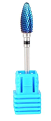 SpeTool Carbide Nail Drill Files Blue Nano Coated Flame Sharp, 6x14.5mm, Extra Coarse